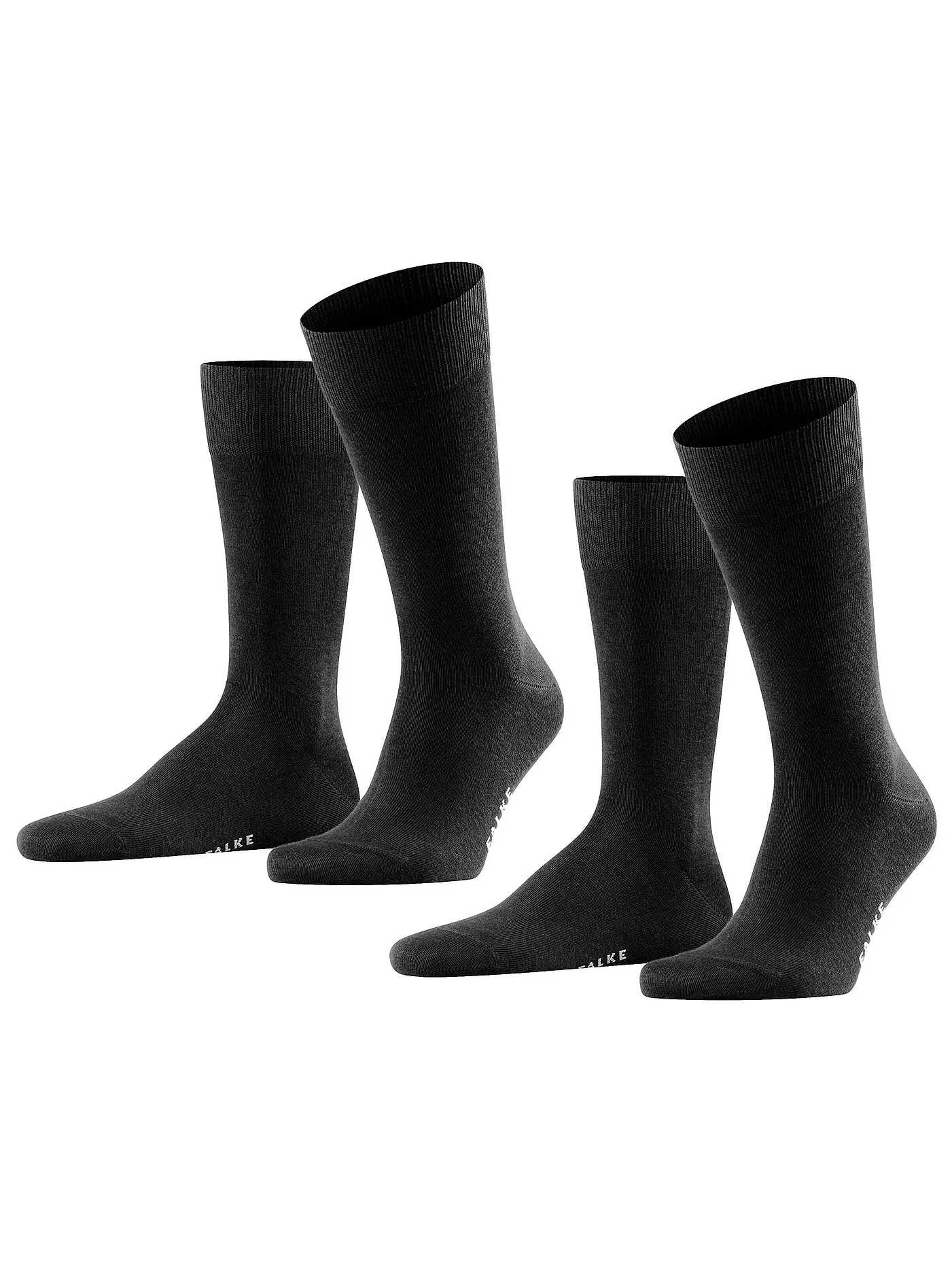 FALKE | Socken 2-er Pkg "Happy" (light greymel.) | schwarz